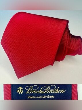 Makers & Merchants BROOKS BROTHERS Essential Solid Red Classic Silk Tie, 3.25”